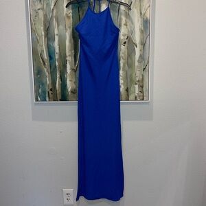 Blue Halter Long Dress